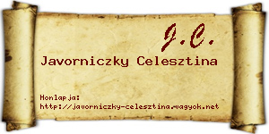 Javorniczky Celesztina névjegykártya